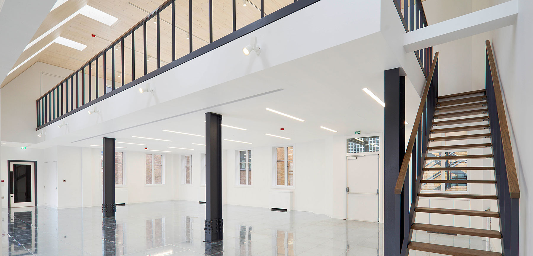 The 4th floor, with the 5th floor mezzanine above 